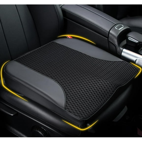 Car Seat Cushion, Comfortable Memory Foam Seat Pillow for Driving, Sciatica-Back Pain Relief, Cushion for Car-Truck, Office, Wheelchair - Black