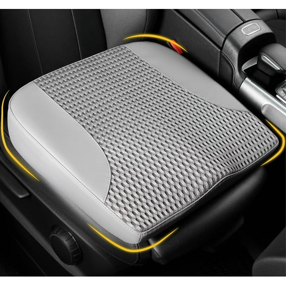 Car Seat Cushion, Comfortable Memory Foam Seat Pillow for Driving, Sciatica-Back Pain Relief, Cushion for Car-Truck, Office, Wheelchair - Gray