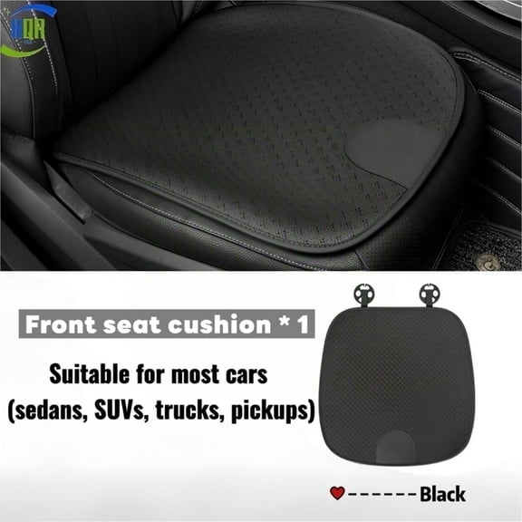 Ice Silk Car Seat Cushion,Breathable,Sweat Absorbing,Non Slip Ventilated Design,All Season Use,Lightweight,Universal Fit,Moisture Wicking,Black