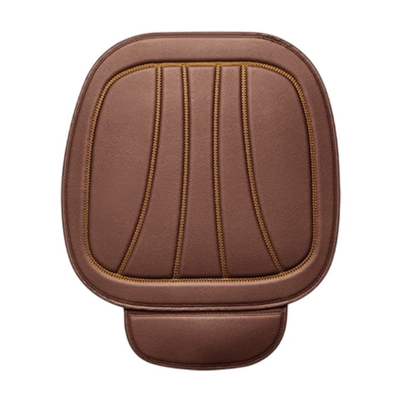 Car Seat Cushion, Full-Wrap Non-Slip Pu Leather Auto Front Seat Bottom Cushion, All Season Universal Interior Car Accessories (Coffee)