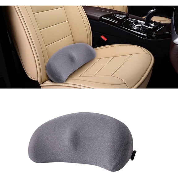 Car Seat Cushion Memory Foam 1 Pack Vehicle Driver Seat Support Pillow for Back Pain Relief Comfortable Lumbar Pillow Universal for Driving Office Chair Wheelchair, Gray