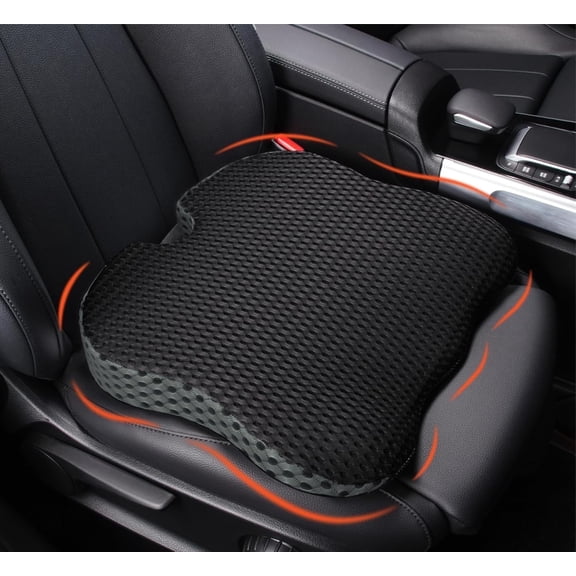 Car Seat Cushion, Memory Foam Car Cushions for Driving, 2.5" Boost Seat Pad for Sciatica & Back Pain Relief, Gray