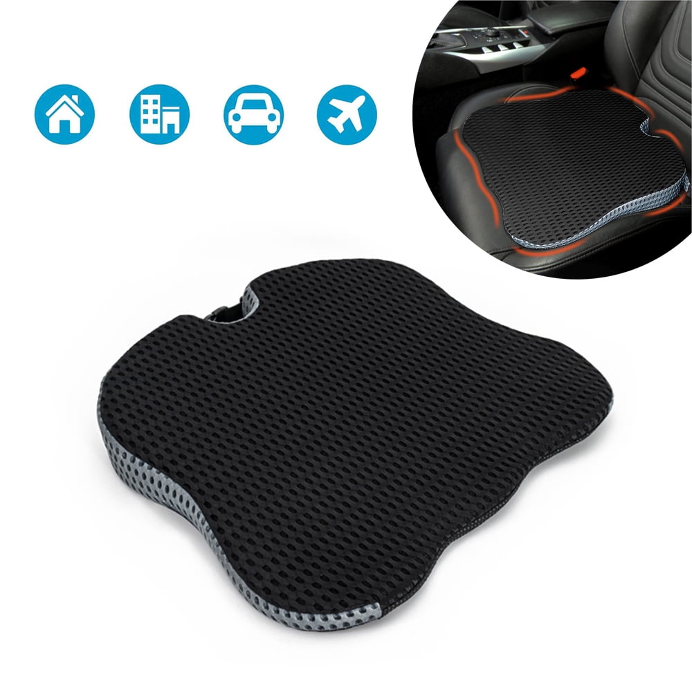 Car Seat Cushion-Memory Foam Seat Cushions to Improve Driving View Coccyx & Lower Back Pain Relief for Driving, Truck, Office Chair, Wheelchair, Road Trip Essentials for Drivers