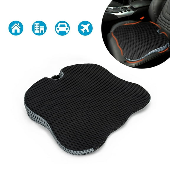 Car Seat Cushion-Memory Foam Seat Cushions to Improve Driving View Coccyx & Lower Back Pain Relief for Driving, Truck, Office Chair, Wheelchair, Road Trip Essentials for Drivers