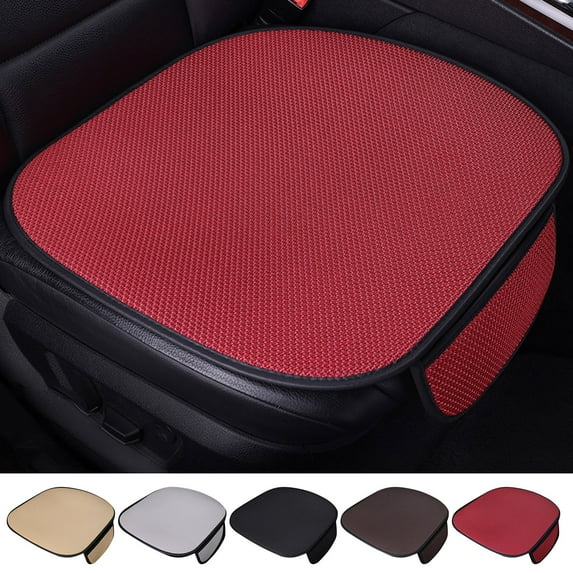 Car Seat Cushion Pad, Universal Anti-Slip Drivers Seat Covers Protector for Summer Refreshing, Breathable Comfort Auto Front Seat Cushion Mat, Vehicle Interior Accessories for Truck, SUV, Van(Red)