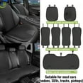 thumbnail image 1 of Car Seat Cushion Set( Front&Rear&Backrest Seat Cushion), With Ice Silk Touch, Lightweight And Breathable, Moisture-wicking And Sweat-absorbing, Suitable For Most Car Seats, All-Season, Black, 1 of 16
