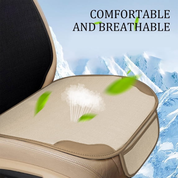 Car Seat Cushion Single Piece for Four Season Use, Breathable Vehicle Butt Pad for Driver Seats, Office Chairs and Daily Sitting at Home or Work(Beige)