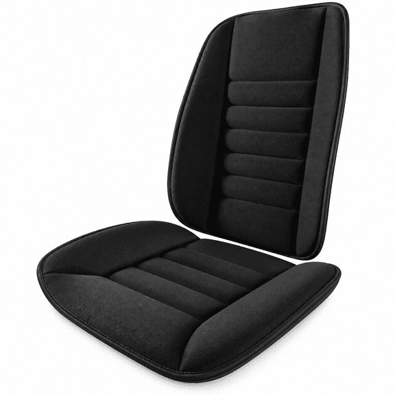 Car Seat Cushion and Lumbar Support Pillow Set, Memory Foam Back Support and Driver Seat Cushion for Car, Truck, SUV and Office Chair, Black
