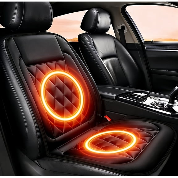 Car Seat Cushion for Cold Winter - Comfortable Seat Cover for Cars Trucks SUV Van, Full Back and Seat Cushion for Driver or Passenger (Black, 1PCS)