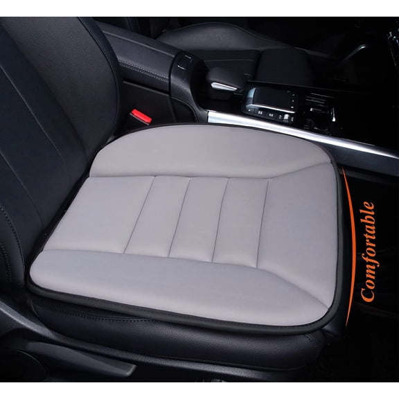 Car Seat Cushion with 1.2inch Comfort Memory Foam, for Car and Office Chair, Light Gray