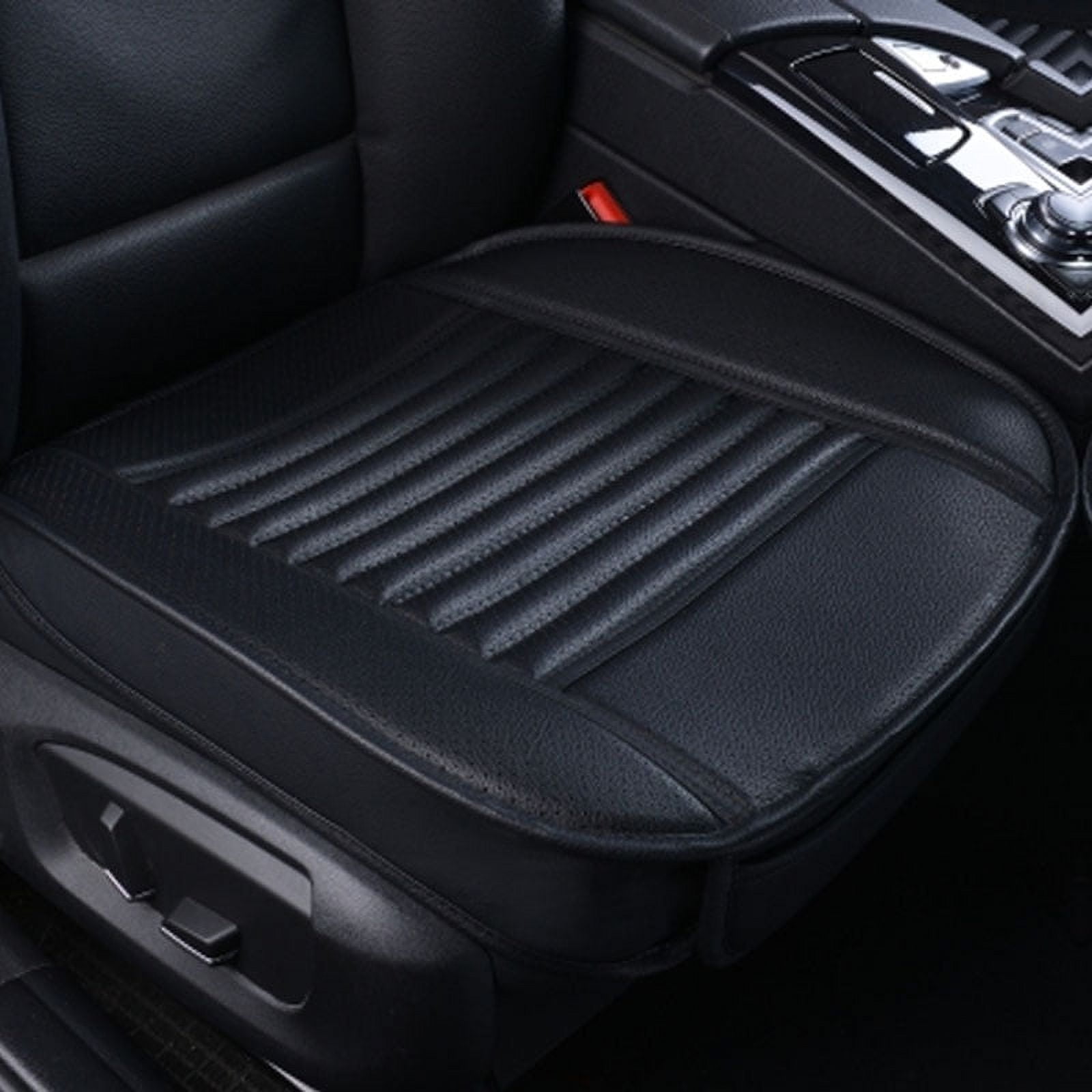 Big Ant 2pc Car Seat Cushions Covers Pads Mats Edge Wrapping PU Leather  Black