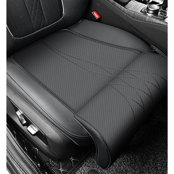Car Seat Extender Leg Support Cushion, Leather Driver Seat Protector Cover with Leg Extension Pad, Memory Foam Comfort for Tall Drivers, Fits Most Cars & Office Chairs