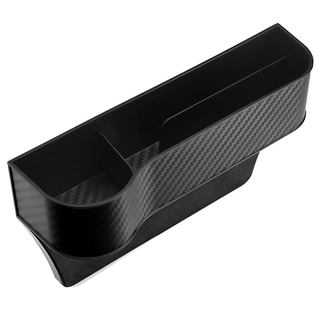 Car Seat Filler Storage Box with Cup Holder and USB Charger, Multifunctional Organizer for Left Side