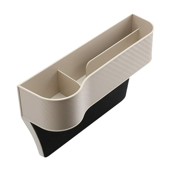 Car Seat Filler Storage Box with Cup Holder and USB Charger, Multifunctional Organizer for Left Side