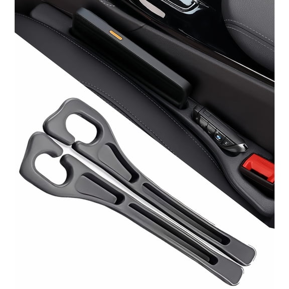 Car Seat Gap Filler, 2-Pack No Drop Seat Guard Universal Fit Car Seat Gap Plug Anti-Drop with Storage, Fill The Gap Between Seat and Console, Auto Accessories for SUV Truck Sedan