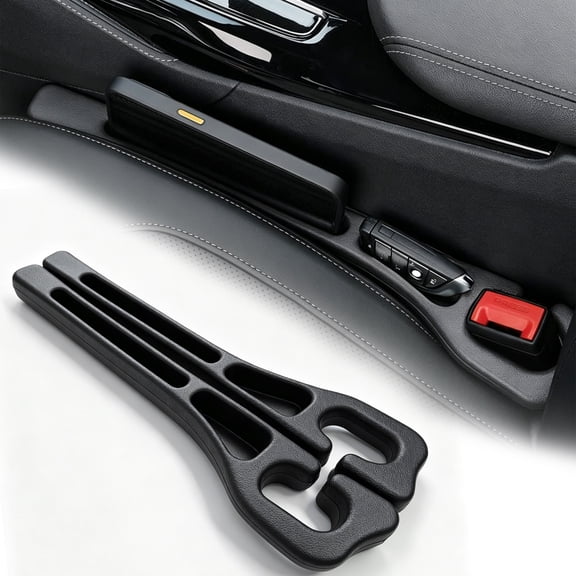 2 Pack Car Seat Gap Filler with Seat Belt Cutout, Universal Car Gap Plug Stopper, Anti-Drop Car Seat Crevice Blocker for Cell Phone Keys Coins Fit Car SUV Truck