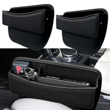 2 Pack Car Seat Gap Filler Organizer, Leather Car Side Seat Storage Pocket, Universal Fit for Car Blocker Between Seats Gap Filler