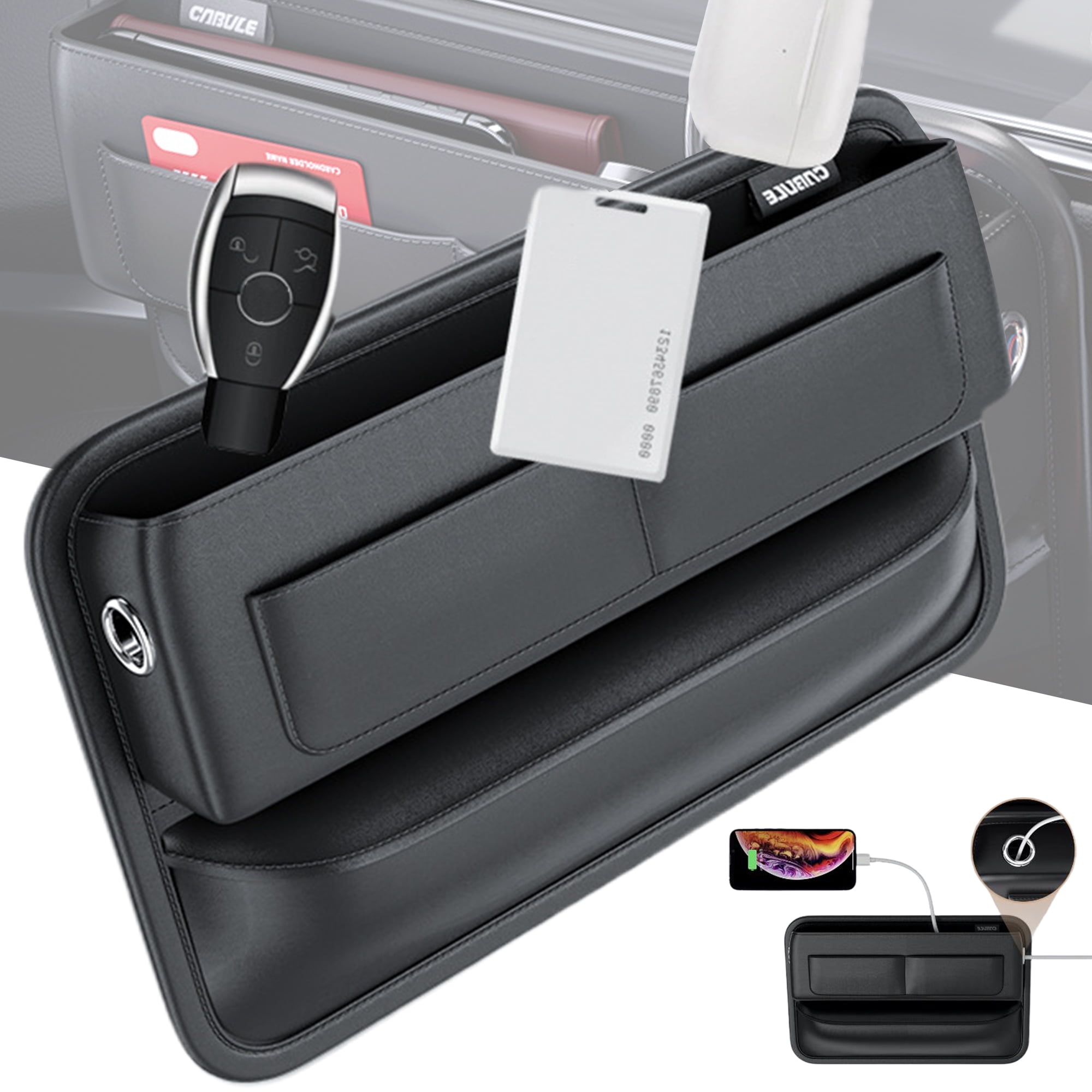 Car Seat Gap Filler, Multifunctional Car Seat Organizer, Auto Console Side Storage Box, Car Organizer Front Seat for Holding Phone, Sunglasses