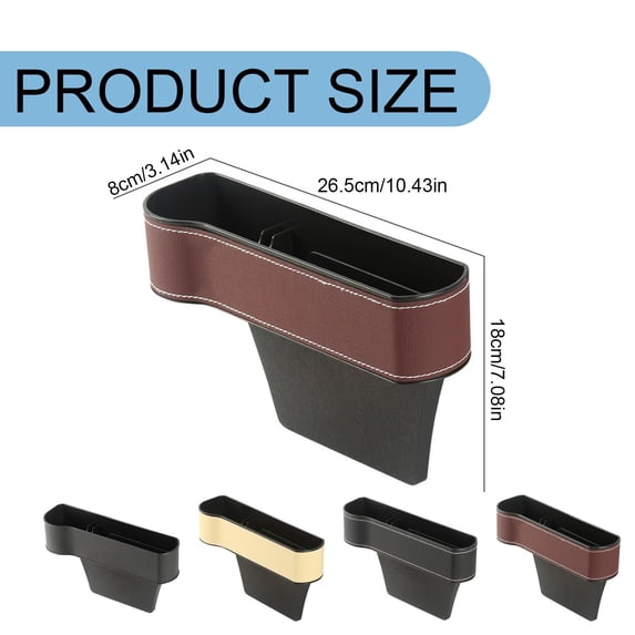 Car Seat Gap Filler Organizer, Car Gap Seat Filler, Leather Auto Console Side Storage Box, New Car Seat Organizer, Console Gap Holder for Phone Sunglasses, Car-Mounted Storage Box,10.43×3.14 in,E