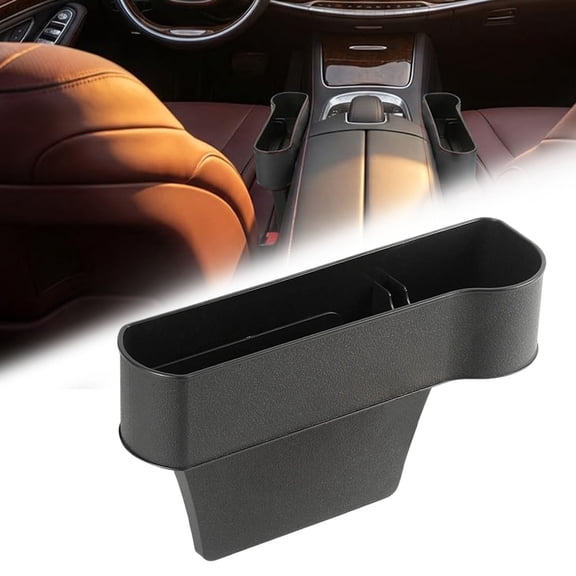 Car Seat Gap Filler Organizer Between Front seat car Organizer and Storage Box, Auto Premium PU Leather Console with Cup Holder, Car Pocket for Interior Essentials (for Passenger Side)