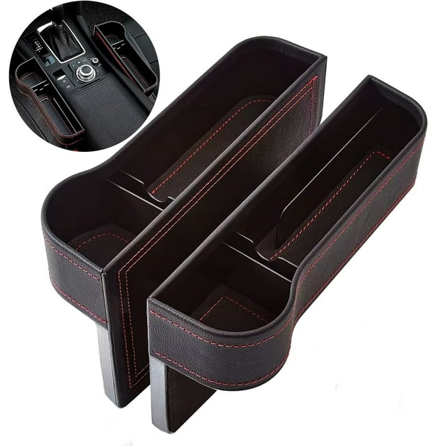 Kvago 2Pcs Car Seat Gap Filler Organizer, Multifunctional PU Leather