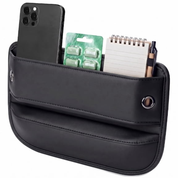 Car Seat Gap Filler, Premium Leather Side Gap Organizer for Phone Glasses Keys Storage
