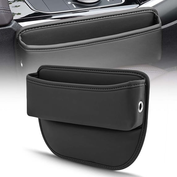 Car Seat Gap Filler Storage Box Organizer for Car Seats, Universal Fit Interior Accessory with Multiple Compartments, Prevents Items Falling, Elastic Sponge Stability, Durable Leather Material