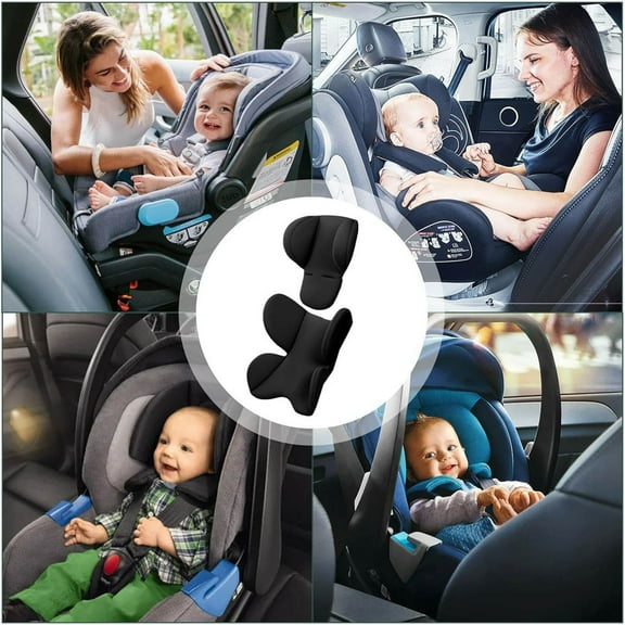 Car Seat Head & Neck Support Insert, Soft Stroller Cushion Pad, Plush Headrest for Pushchair Pram Travel, Ergonomic Seat Liner