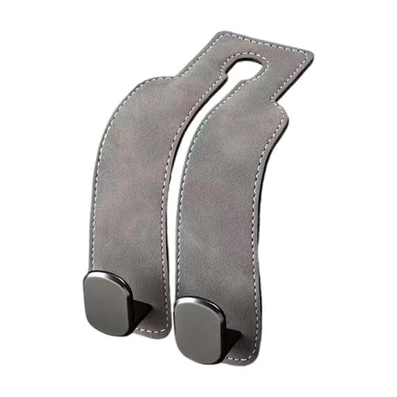 Car Seat Headrest Hanger Double Hook Organizer for Bags and Purses Universal Vehicle Back Seat Storage Accessory Gray