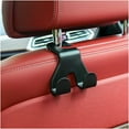 thumbnail image 1 of Car Seat Headrest Hook, 4 Pack Purse Hooks for Auto, 2 in 1 Durable Seat Back Hanger, Storage Organizer Phone Holder for Automotive Interior, Universal for Handbag Coat Grocery (Black), 1 of 5