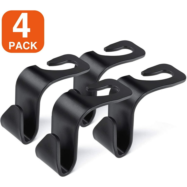 Car Seat Headrest Hooks - Back Seat Organizer Hangers (4 Pack