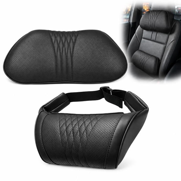 Universal Memory Foam Car Headrest Neck Pillow, Ergonomic Car Neck Support Cushion for Driving, Adjustable Travel Headrest Pillow for Comfort and Relaxation