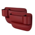 thumbnail image 1 of Car Seat Organizer 2PCS Storage Box for Car 11.02x7.09x0.79in,Leather Multifunctional Compartment with Charging Hole for Phones & Wallets(Red), 1 of 8