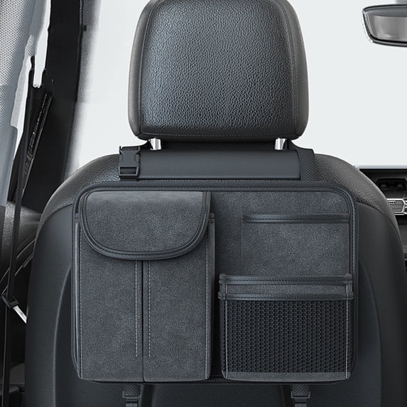 Car Seat Organizer, Back Seat Storage Bag, Multi-Layer Pockets, Sturdy Hooks, Keep Vehicle Cabin Neat, for Daily Commute and Family Travel