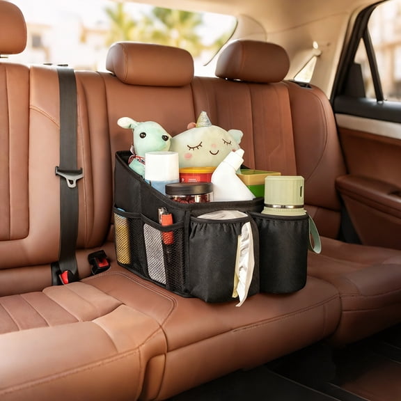 Car Seat Organizer Bag,Waterproof And Dustproof,Sturdy And Durable,Foldable,With Handle, Suitable For Sedans,SuVs,And Trucks, 9.8*14.2*9.8 Inches (Black).