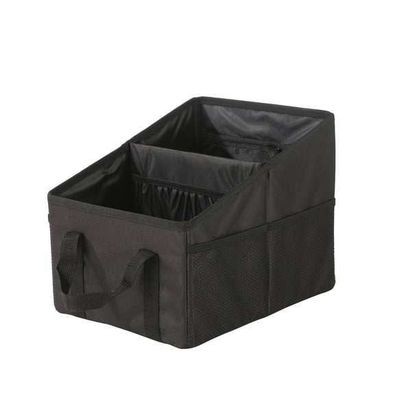Car Seat Organizer, Collapsible Passenger Seat Organizer with Detachable Divider & Handle, Multiple-Pocket Car Storage Organization for Console Floor Front or Back Seats