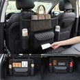 thumbnail image 1 of Car Seat Organizer Between Seats Leather Backseat Storage Bag • Multifunctional Car Organizer • Tissue Dispenser Cup Holders Mesh Pocket Auto Seat Back Hanging, 1 of 5