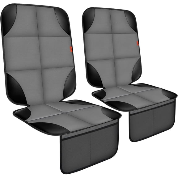 Car Seat Protector 1 Pack Car Seat Cushion Mat Thickest Padding,Waterproof 600D Fabric Car Seat Covers for Non-Slip Backing Mesh Pockets for Baby and Pet (Black, 1 Pc)