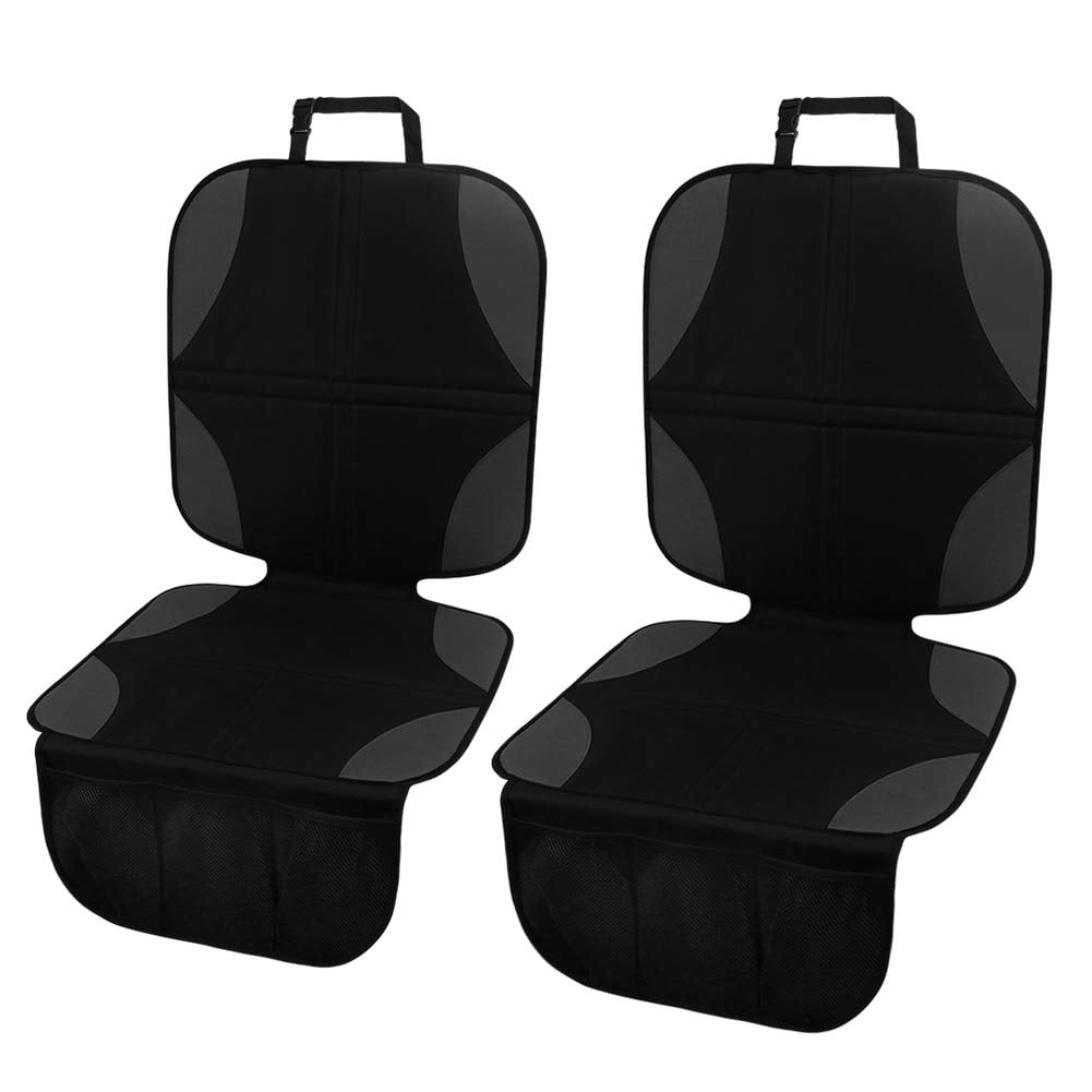 Brottfor Premium Oxford Fabric Baby Car Seat Protector with 2 Storage Pockets, Black, 2 Count
