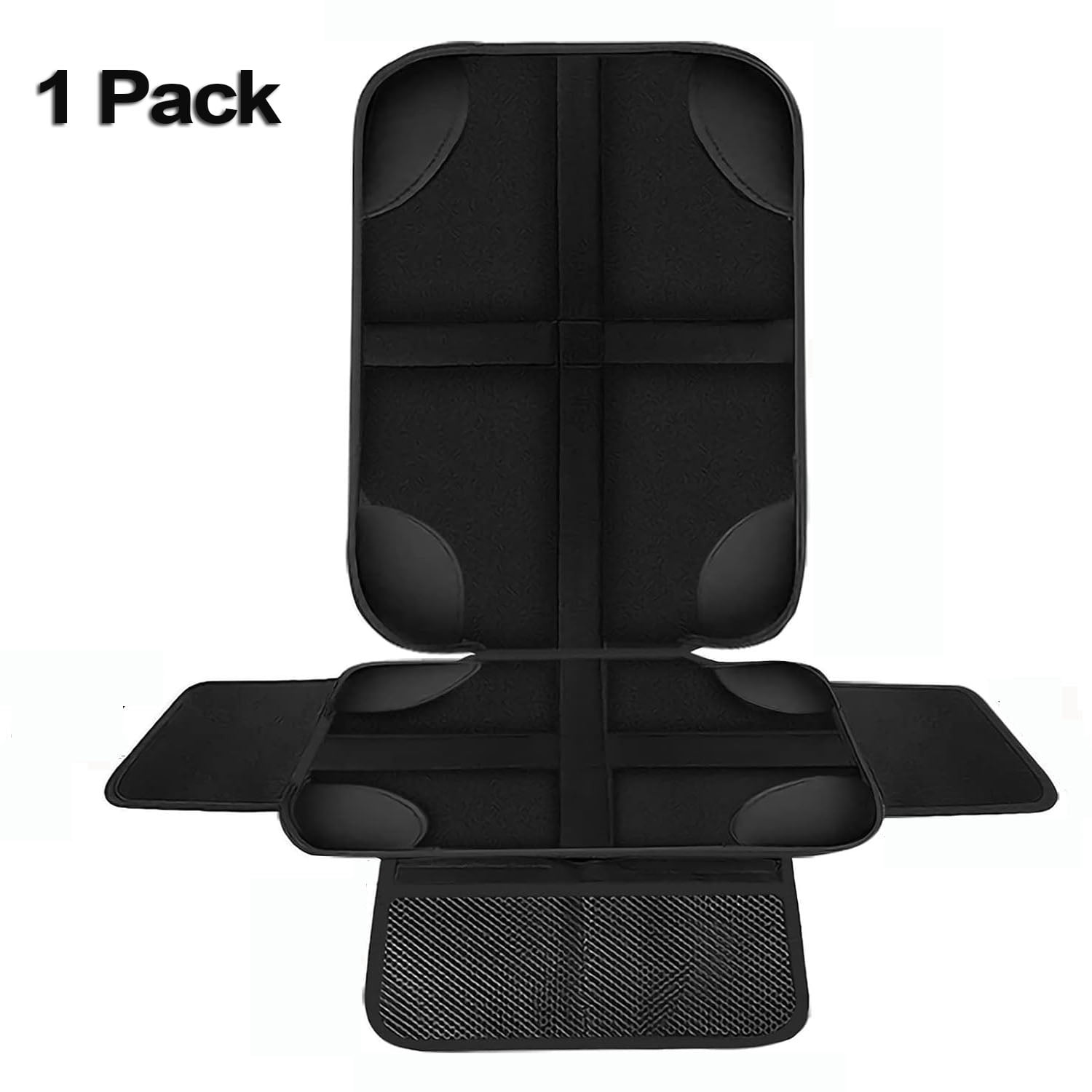 Car Seat Protector With Padded Cover & Organizer Pockets - Waterproof, ISOFIX Compatible, Black