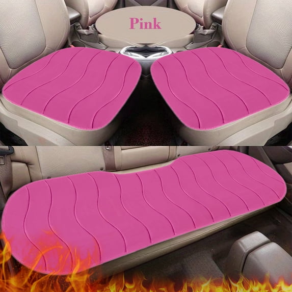 Car Seat Protectors, Auto Seat Cushions, 3-Piece Full Set Plush Winter Front Rear Bench Covers for SUV Truck Van