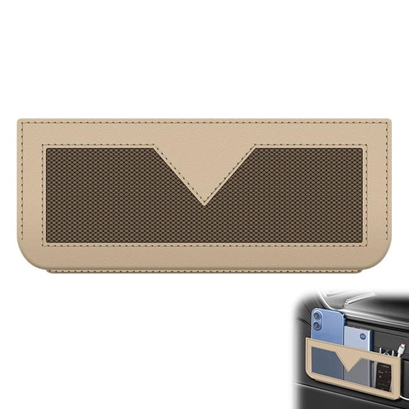 Car Seat Side Pocket Organizer, PU Leather Mini Storage Bag and Console Door Pouch, Universal Adhesive Elastic Mesh Side Pouch for Phone, Keys, Sunglass, Wallet & Receipts