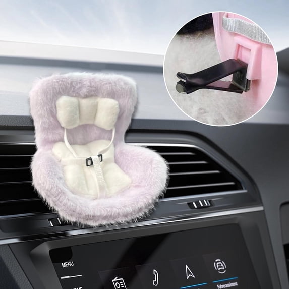 Car Seat with Soft Furry Cushion for Dolls Accessories,Plush Sofas for Car Decoration,Car Air Vent Decor,Cute Car Interior Decor Accessories for Fans and Doll Collectors