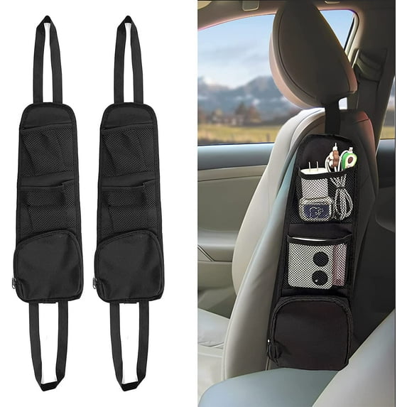Car Seat Storage Hanging Bag, Multi-Pocket Seat Side Organizer, Multifunctional Mesh Net Pocket, Can Hold Mobile Phone, Wallet, Glasses, Suitable for Cars, SUVs, Trucks