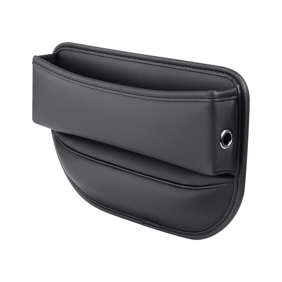 Car Seat Storage Organizer Auto Center Console Gap Storage Holder Car Seat Slot Storage Organizer Leather Storage Box Stable Anti-Slip Black