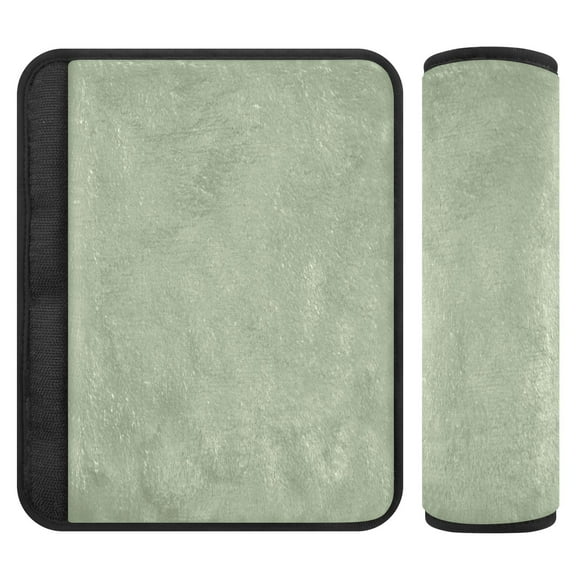 Car Seat Strap & Belt Covers - Flannel Material, Velcro Design, All-Season Use, 2-Piece Set (S&M Sizes)，Army Green