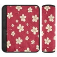 thumbnail image 1 of Car Seat Strap & Belt Covers - Flannel Material, Velcro Design, All-Season Use, 2-Piece Set (S&M Sizes)，Many Small Flower Stickers, 1 of 8