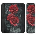 thumbnail image 1 of Car Seat Strap & Belt Covers - Flannel Material, Velcro Design, All-Season Use, 2-Piece Set (S&M Sizes)，Red Roses, 1 of 8