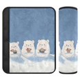 thumbnail image 1 of Car Seat Strap & Belt Covers - Flannel Material, Velcro Design, All-Season Use, 2-Piece Set (S&M Sizes)，Three Beers, 1 of 8