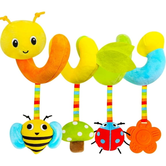 Car Seat Toys for Babies 0-6 Months Boy,Baby Spiral Hanging Plush Activity Toys Thank You Gifts for Newborn 0 3 6 9 12 Months Baby Boys Girls